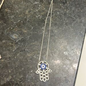 Rhinestone hamsa necklace : provides protection, power and strength!